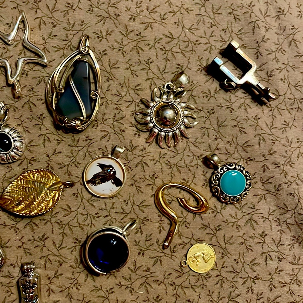 Various Pendents, $35 for all or 7 each- Anchor, Elephant, Western, Turquoise